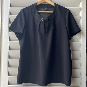 Women blouse pullover O neck short sleeves XL